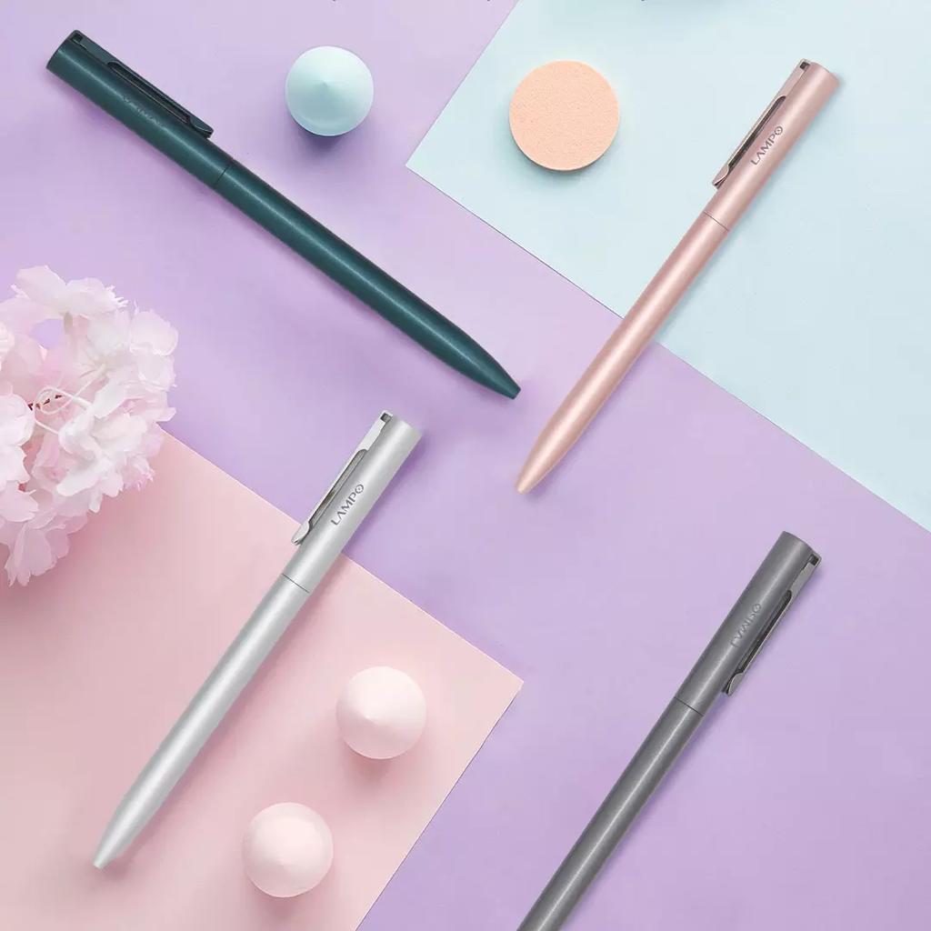 Xiaomi LAMPO Neutral Pen 0.5mm Black Refill Metal Rotary Switch Smooth Soft Writing Sign Pen For Office Home School