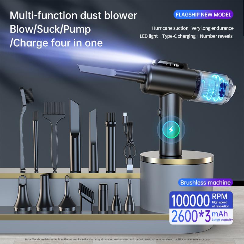 Electric Air Duster 11.1V Powerful 50000RPM Jet Dry Blower for Car Interior Detailing & Truck Cargo Bed Cleaning Tool