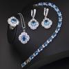 Zircon Set, Women'S Jewelry Three-Piece Set, Multi-Color Optional, Necklace, Earrings, Ring, Bracelet, Jewelry Set.