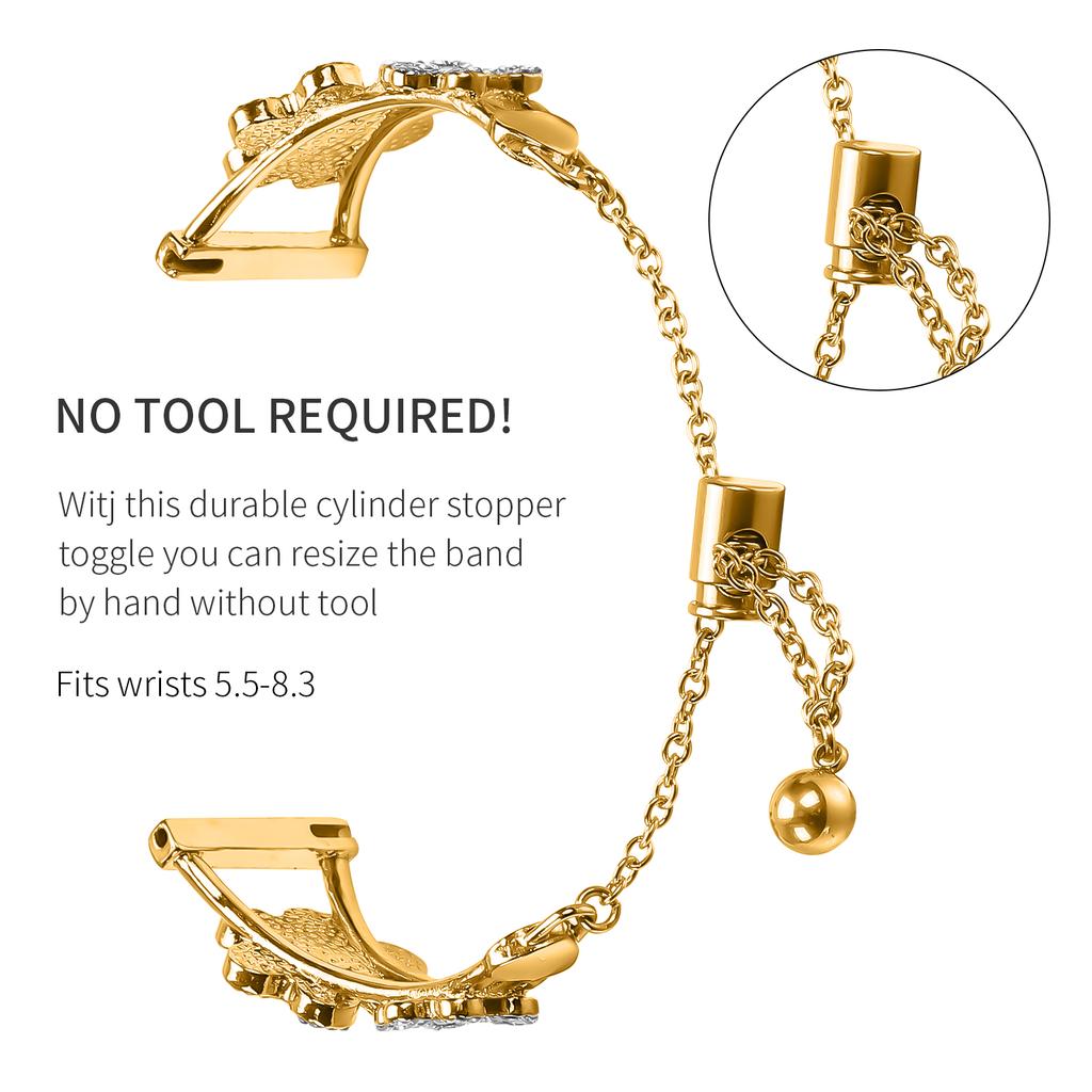 For Coros Pace 2 Watch Strap Replacement Metal Band Heart Clover Decor