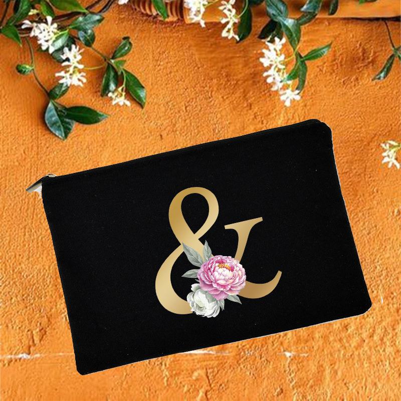 Косметички для подружки невесты с цветочным принтом алфавита, косметичка для свадебной вечеринки, косметичка, необходимые женские сумки-тоут, свадебные подарки