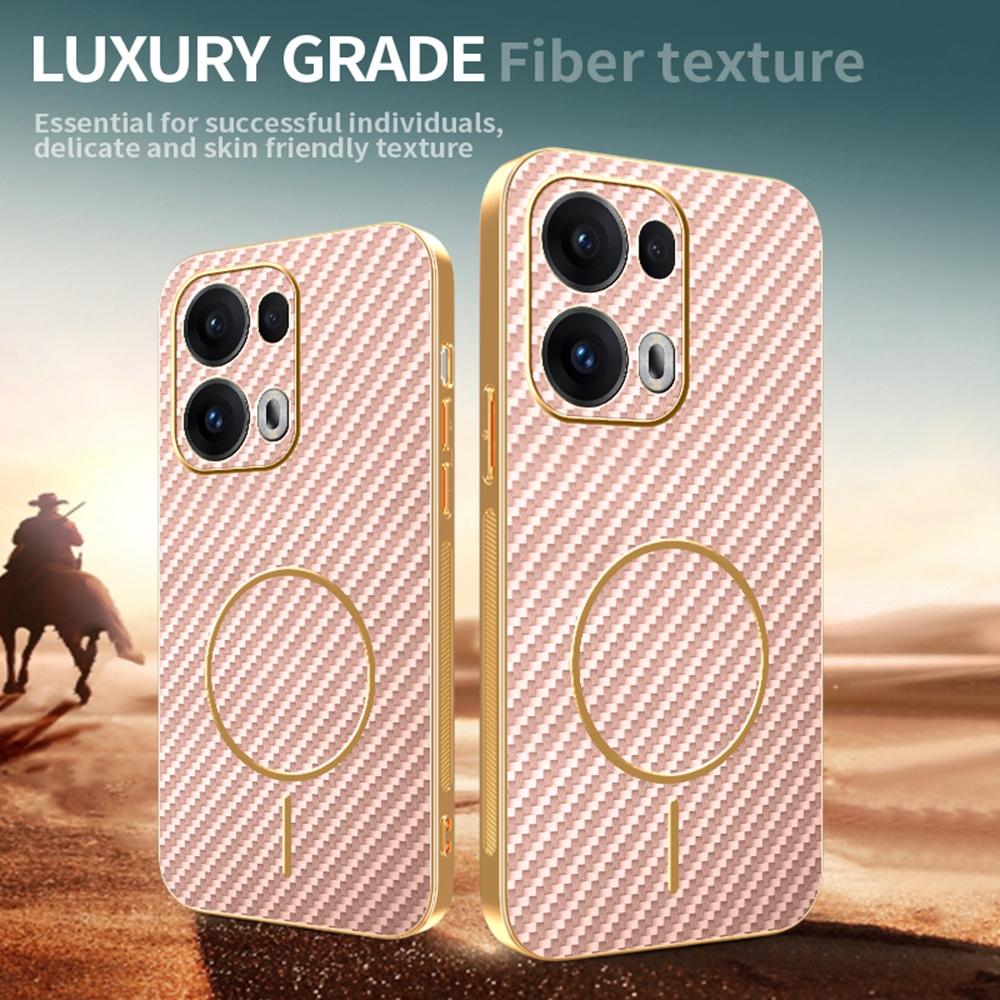 For Oppo Reno13 Pro 5G Phone Case Carbon Fiber Textured Electroplated TPU Back Cover