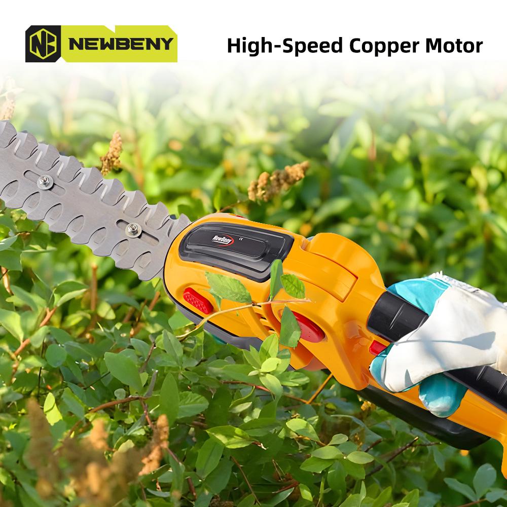 Newbeny Электрический триммер для живой изгороди 2 в 1, беспроводная эффективная бытовая секаторная пила, перезаряжаемые электроинструменты для батареи Makita 18 В