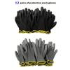 12 пар черных/серых перчаток, защитные рабочие перчатки, перчатки для ремонта, перчатки с покрытием ладоней, инструменты для плотницкого ремонта с сертификатом CE EN-388