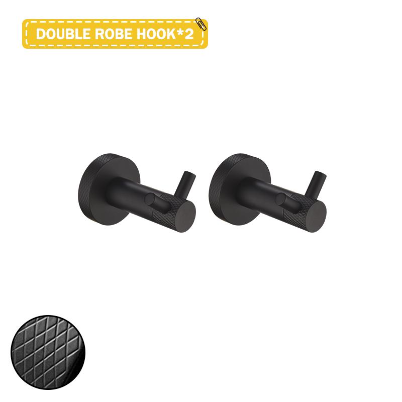 Матово-черный настенный держатель для полотенец из нержавеющей стали, крючок для халата, держатель для бумаги, держатель для туалетной щетки, аксессуары для ванной комнаты