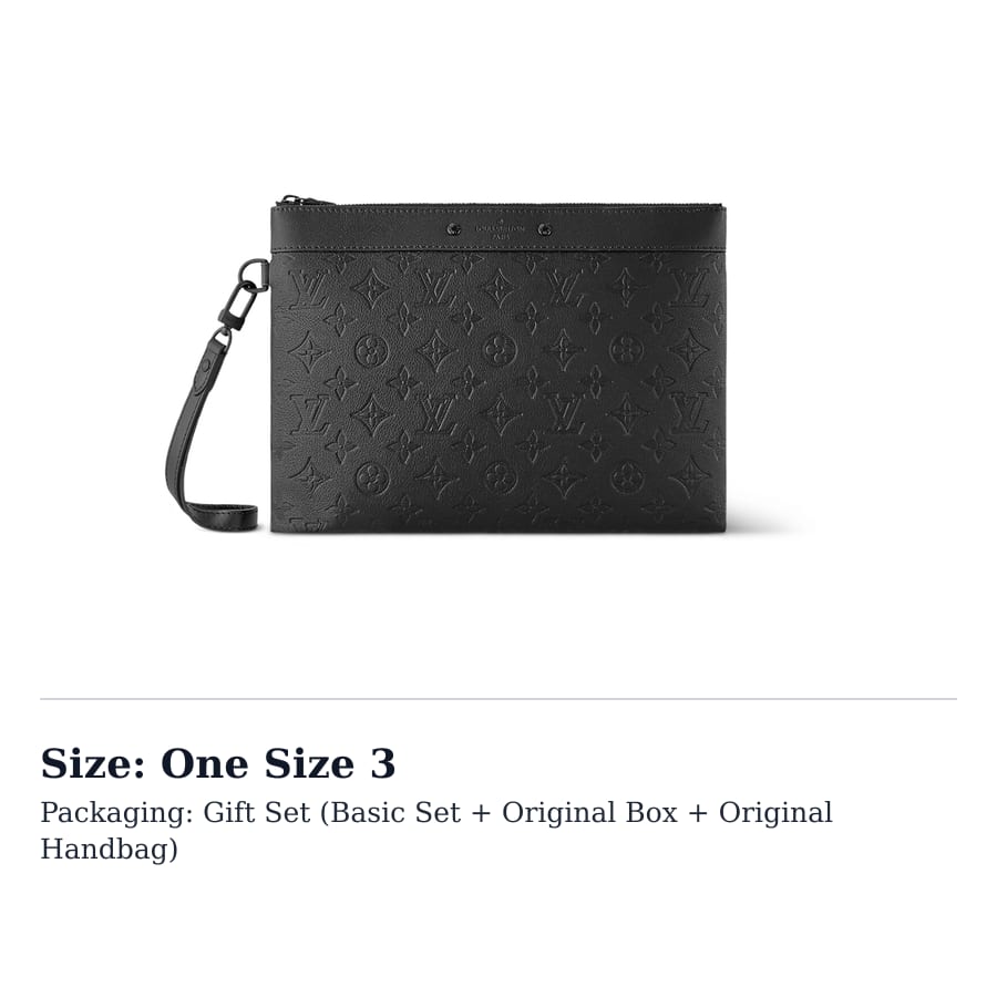 Louis Vuitton Клатч-сумка To Go из коровьей кожи Обычный мужской Черный M81570
