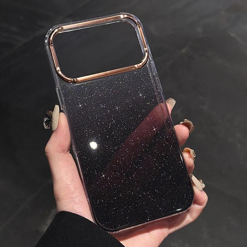 Популярный прозрачный чехол с градиентом и блестками для iPhone 17 Air 16/E 15 14 Plus 13 12 11 Pro Max Мягкий ТПУ Ударопрочный Защита от падения