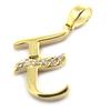 [M8949] - Позолоченный кулон «Буква Е» золотисто-белый - 21x10 мм