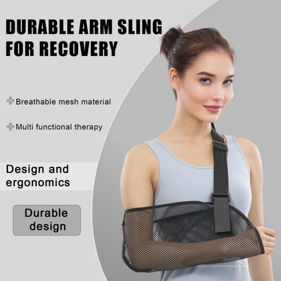 Breathable Arm Sling for Shoulder & Elbow Support Adjustable Forearm Immobilizers with Mesh Universal Left Right Strap