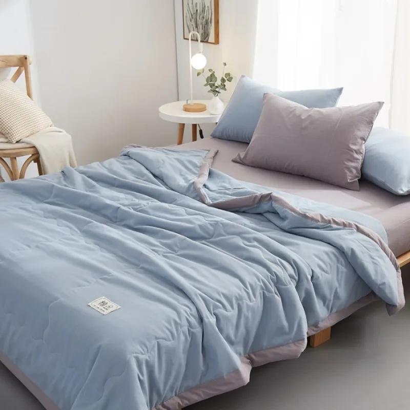 Новое однотонное хлопковое летнее одеяло, мягкое и удобное, для взрослых, кондиционер, студенческое общежитие, односпальное тонкое одеяло