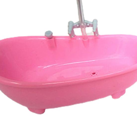 Электрическая ванна для кукол, изысканная, издающая звуки воды, портативная миниатюрная ванна для ванной комнаты кукольного домика для кукол 1/6