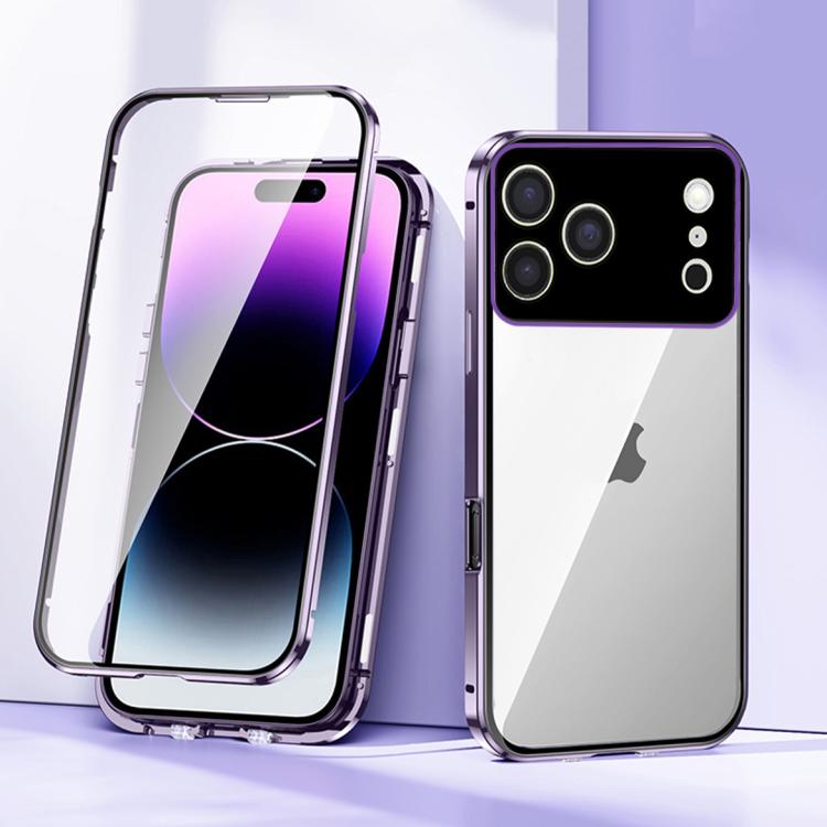 Магнитный чехол-бампер из закаленного стекла HD с двойной застежкой для iPhone