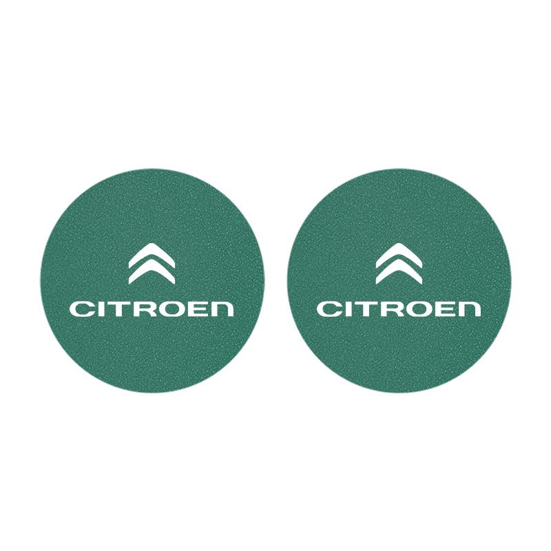 TXBB4 2PCS Citroen Emblem Badge Car Anti Slip Mat Coaster Water Cup Slot For Citroen C8 DS3 C6 C3 Vts C4 Saxo C4L C5 C2 C1 Xsara C3-XR