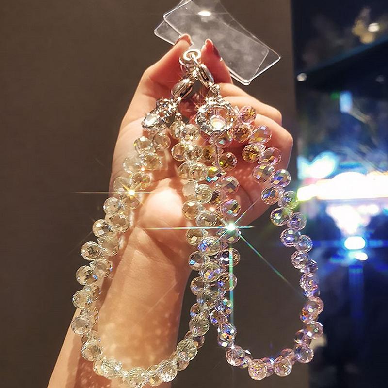 Подвесная цепочка в виде капли воды, шнурок для телефона, роскошная короткая подвесная цепочка, расшитая вручную бисером, подвеска для ношения в руке