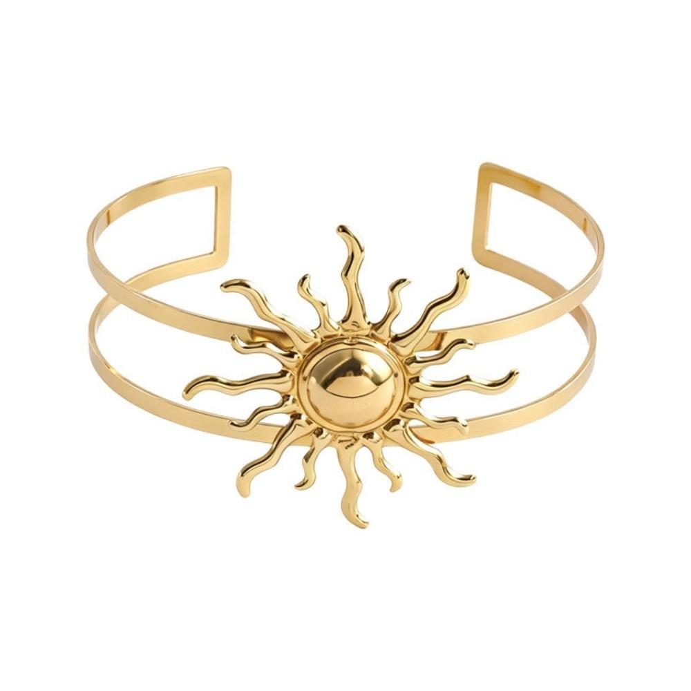 Sun Open Cuff Bangles Sunflower Open Cuff Armlet New Bracelet Ring Set Gifts