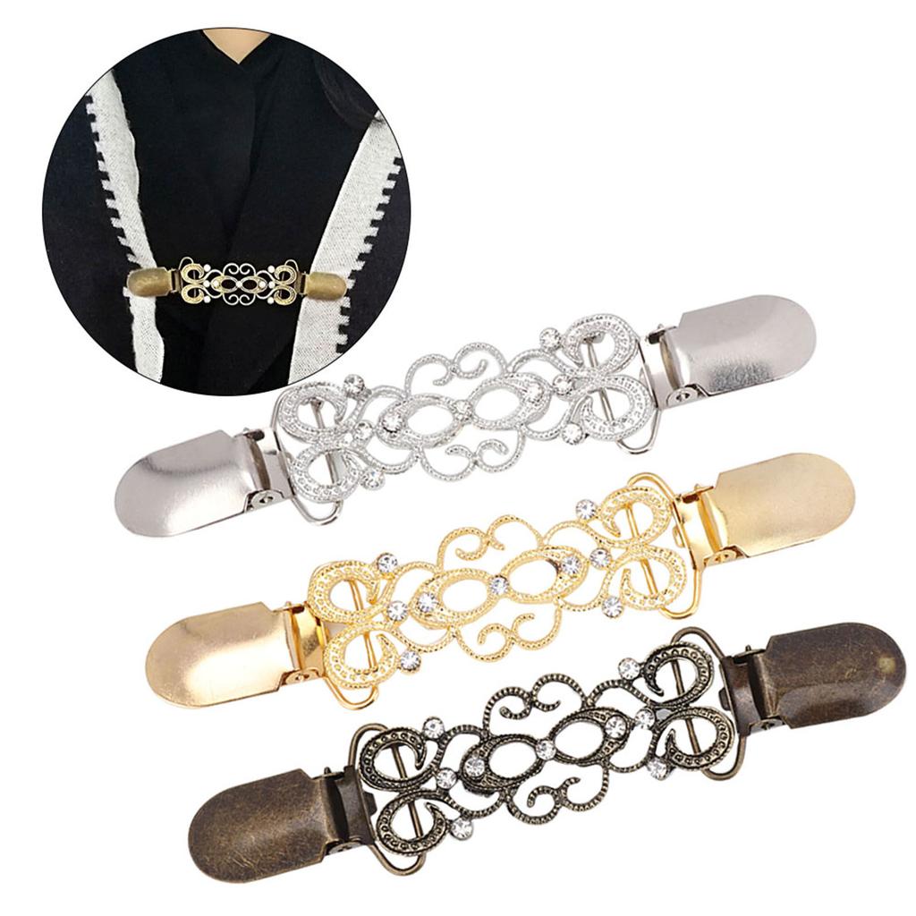 3 шт. алый цветочный узор кардиган клип брошь для женщин свитер блузка шаль