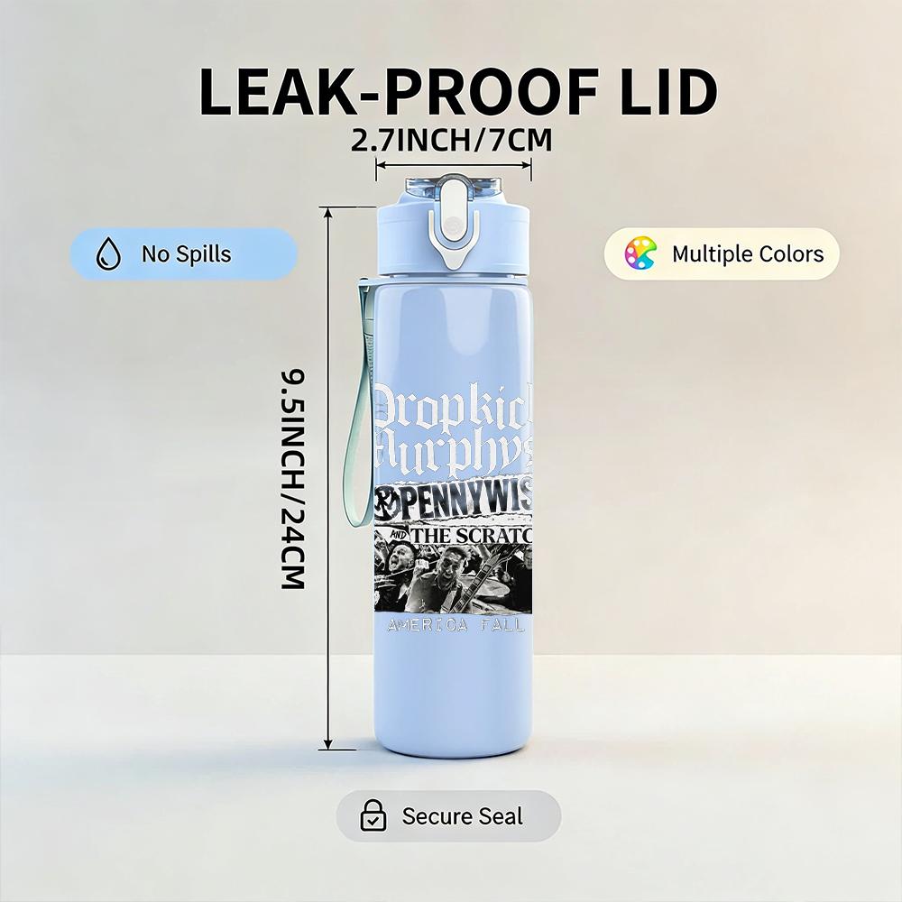1PC Old truck vintage rectangular print 750ml colorful plastic sports water bottle leakproof pop up lid with straw for outdoor work home use