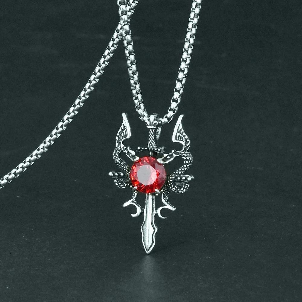 Европейский и американский стиль Титановая сталь Инкрустированный кулон в виде меча Ссангён Мужской и мальчишеский кулон Модный брендовый личностный