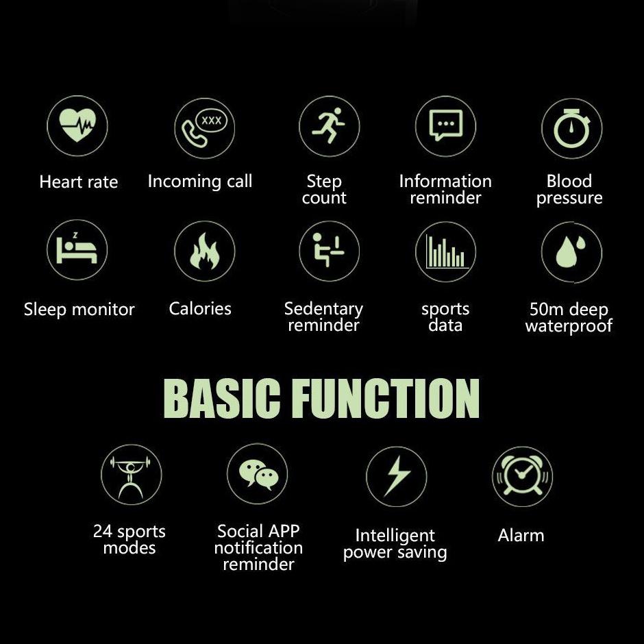 Full Touch Smartwatch For Android Xiaomi Blood Pressure Oxygen Fitness Watch 5 Atm Waterproof Smart Watch Men Military