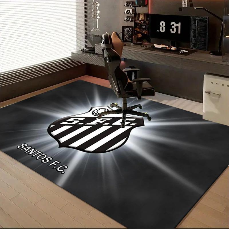 1PC Santos Futebol Emblem Rug Game Carpet, Floor Mat for Bedroom Living Room Entryway Rug, Home Decor Idea Gift for Christmas birthday