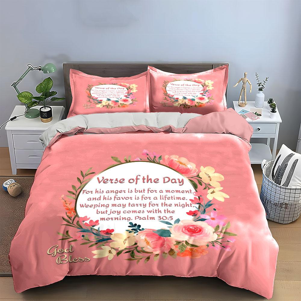 """Цветочный набор Писаний для вдохновения" декор детской и взрослой спальни, Изысканный трехкомпонентный комплект постельного белья в подарок"""