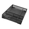 Metal Mesh Drawer Organizer Tray 5 Grids Multipurpose Stable Prevent Slip Metal Desk Organizer Storage Basket Black