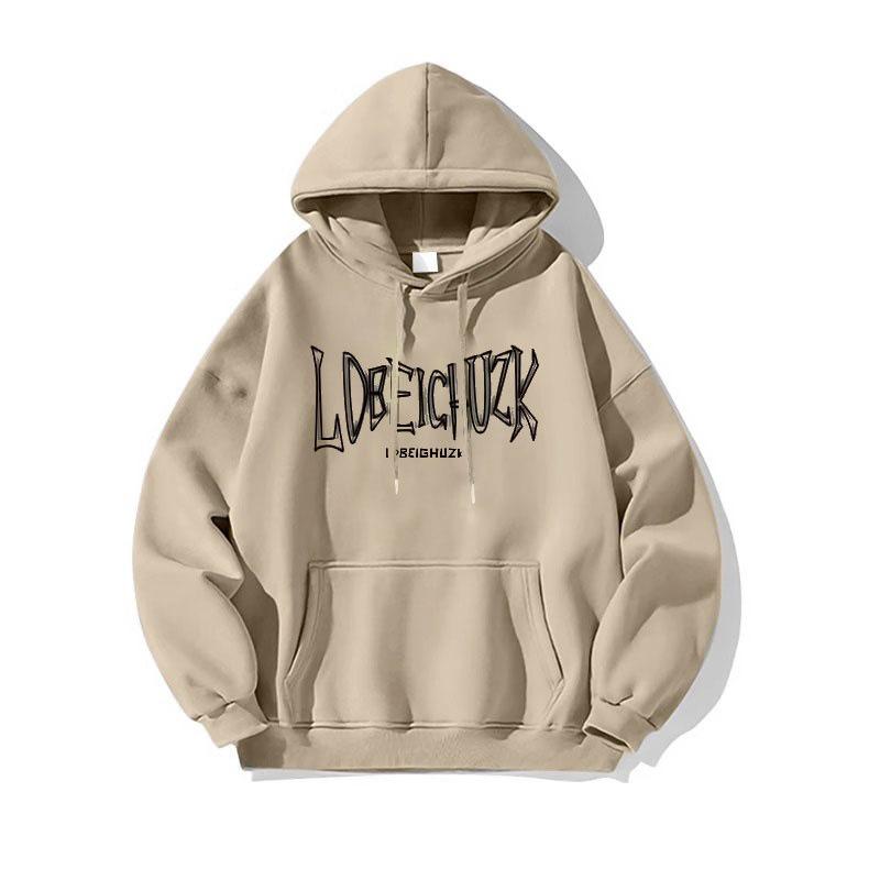 Мужская толстовка с флисовой подкладкой в американском ретро-стиле, Осень/Зима 2025, Тяжелая, Трендовая верхняя одежда.