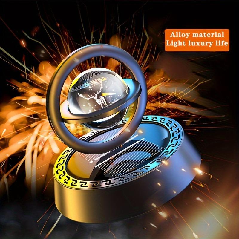 Вращающийся автомобильный освежитель воздуха на солнечной батарее с натуральным древесным ароматизатором - не требует зарядки