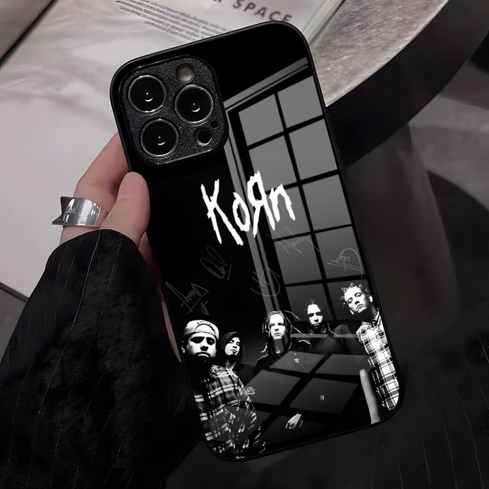 Чехол для телефона K-Korn Hot Metal Rock Band для IPhone 17 Pro Max 16 15 14 Pro Max 13 11 X Xs Xr 8 7Plus Стеклянная крышка