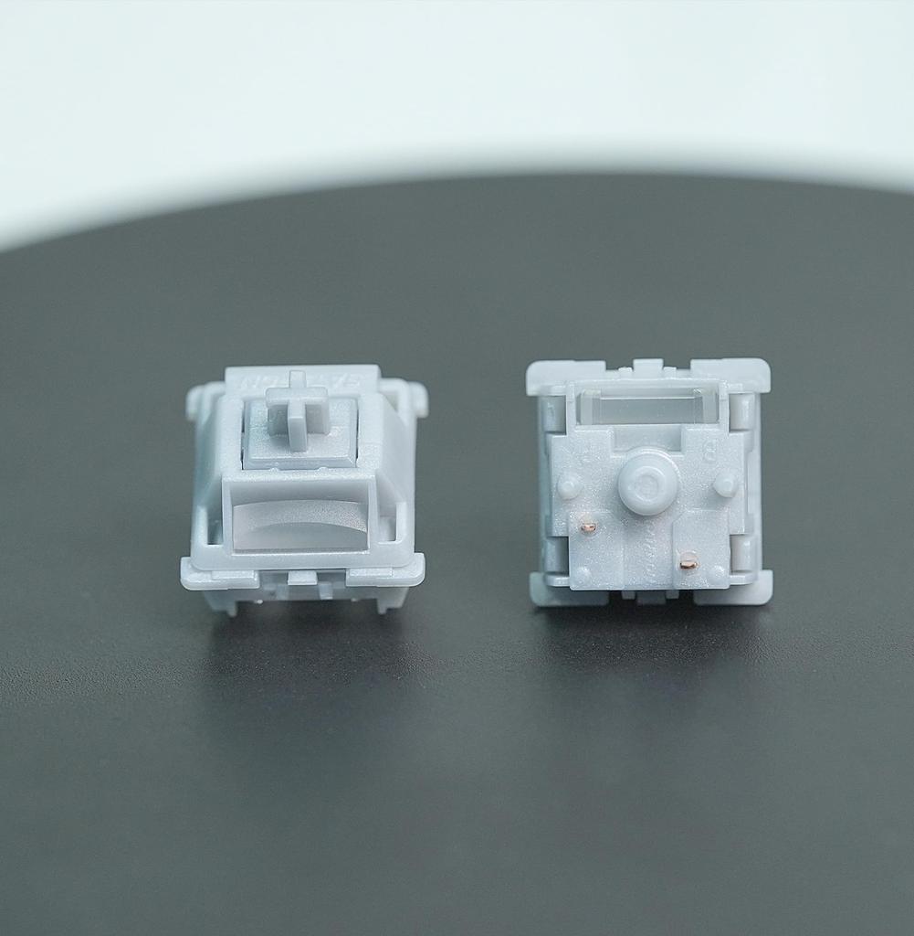 GATERON Smoothie Silver Клавиатура Линейный RGB LED 5-контактный Заводская смазка 45 гс Полный POM Переключатель клавиш для механической клавиатуры MX, (105pcs)