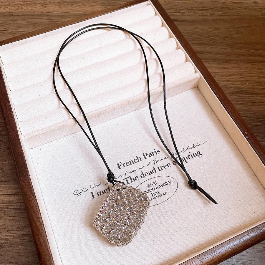 Роскошный кожаный кошелек для монет и наушников в корейском стиле, ожерелье с ключичной цепочкой