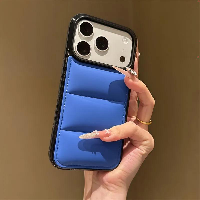 Winter Down Jacket The Buffer Phone Case For 17 Air 16 15 14 Plus 13 11 12 Pro Max Soft Fabric Shockproof Bumper Fundas