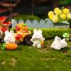 Миниатюрная фигурка кролика Пасхальный кролик из смолы Миниатюрные фигурки Маленькое животное Украшение для сказочного сада для микро-ландшафтов Горшечные растения Домик для кукол Верхушка для торта