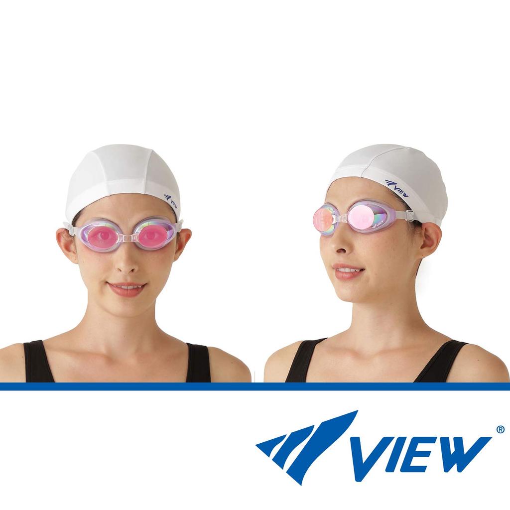 Made In Japan Swimming Goggles for Wide Field of Easy To Fitness Model with UV Perfect for Beach V610MR LVP [VIEW] Adults, View, Swim, Protection,