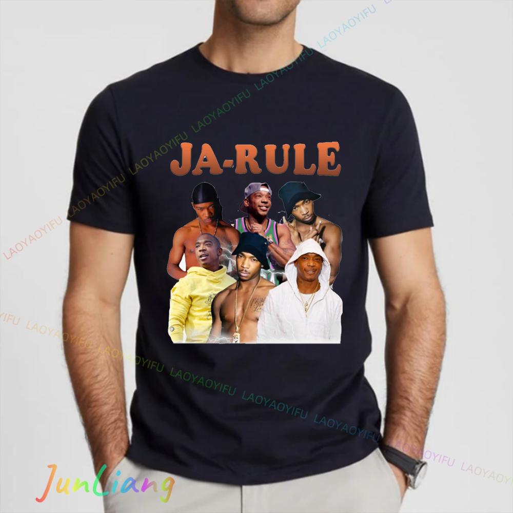 Ja Rule Mens Clothing Retro Rap Singer Mens Shirts Graphic Tee Unisex 100 Cotton Fans Gift Harajuku Y2k Clothes Shirt Tshirts