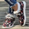 Женские сапоги, новые рождественские цветные элементы, принтованные туфли для женщин, нескользящие утолщенные кроссовки, удобные низкие теплые сапоги для женщин