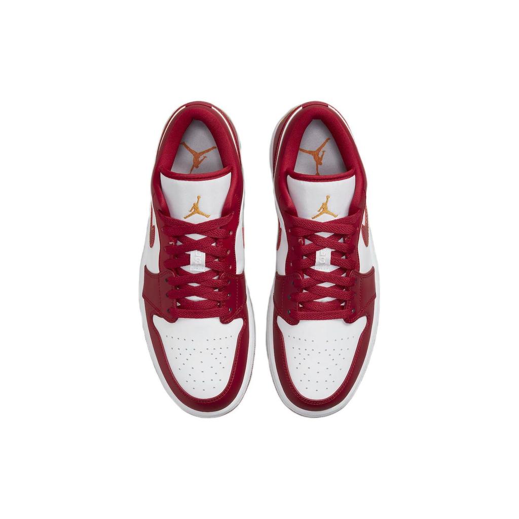 Кроссовки Air Jordan 1 Low Cardinal Красные мужские белые светло-карри 553558-607
