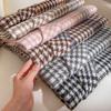 Autumn and Winter Korean Style Houndstooth Plaid Contrasting Thickened Scarf for Female Couple Simple and Versatile Temperament Warm Scarf