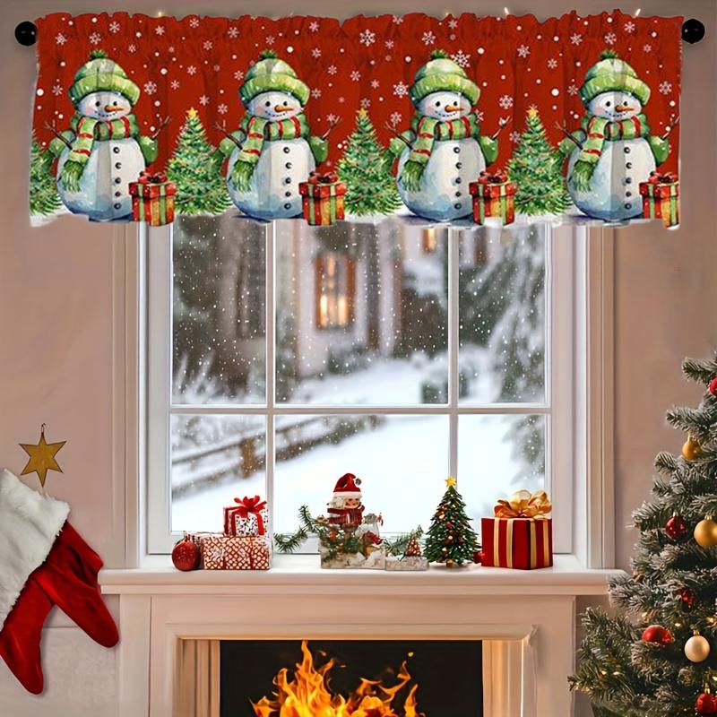 1 шт. Полупрозрачный Легко установить Сваг Ламбрекен Атмосферный Шарф Рождественский Спальня Без сверления Рождественский Праздничный Ламбрекен Праздник 137x45см