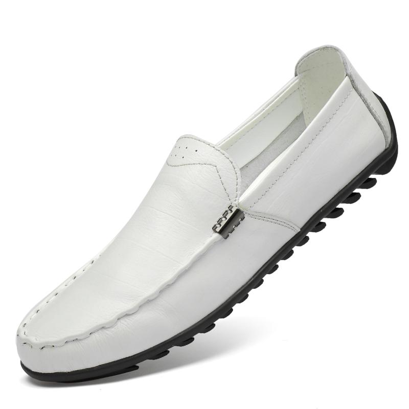 Модная роскошная мужская обувь, новые мужские туфли из натуральной кожи на плоской подошве, дышащая повседневная обувь, офисные мокасины, модная обувь в горошек, обувь для вождения