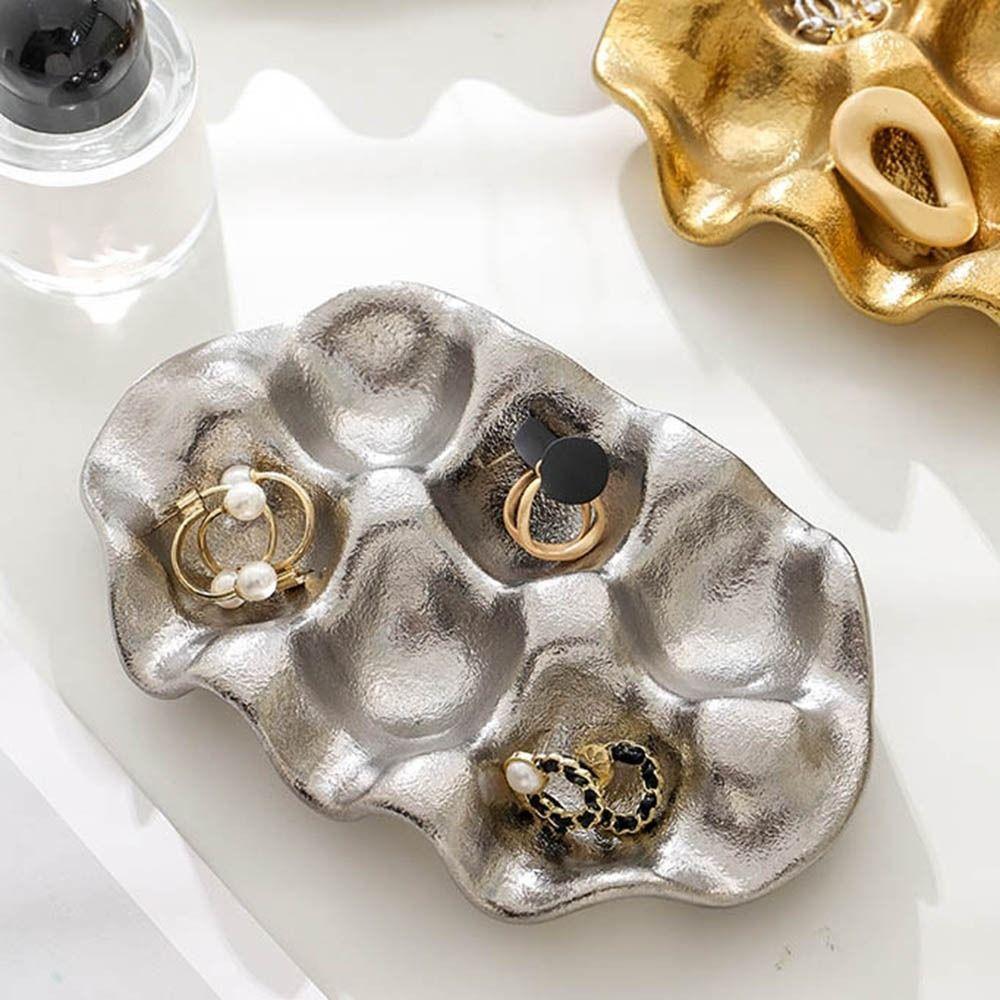 Ceramic 6 Grids Egg Tray Nordic Style Jewelry Display Storage Plate Egg Storage Rack  Necklace