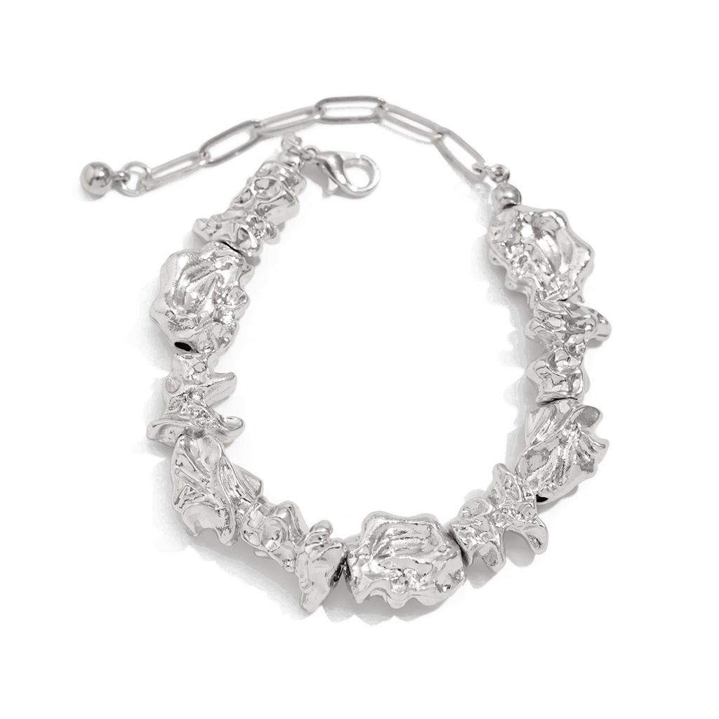 Exaggerated Sense Pleated Metal Wind Choker Simple Lava Irregular Collar Set Personalised Niche Design Trend Necklace Set for Women