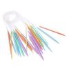 12x Plastic Circular Knitting Needle Crochet Set Craft Multicolor Tube 40cm 80cm