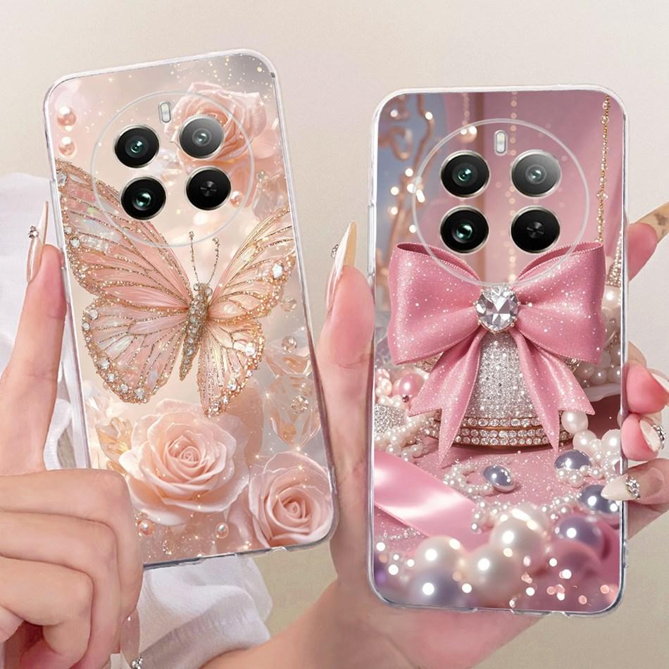 For Realme 12+ 12X 12 5G Cute Flower Butterfly Cat Painted Case For Realme12 5G 12 Plus 12X 12Plus Soft Silicone TPU Phone Cases