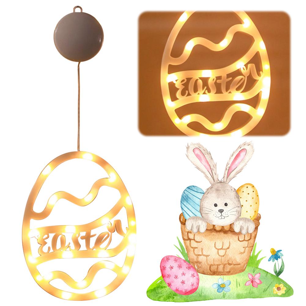 1-4 шт. пасхальный оконный светильник в виде яиц кролика, подвесной светильник, праздничная атмосфера в помещении, гирлянда для пасхального украшения окна 2025 г.