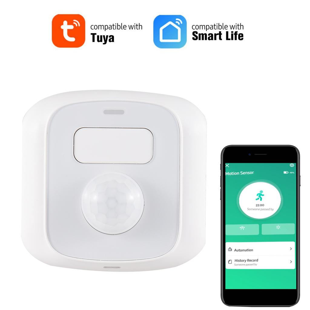 Wifi Motion Sensor Alarm Smart Human Body Induction PIR Sensor 16.4Ft 120-degree Detection Range