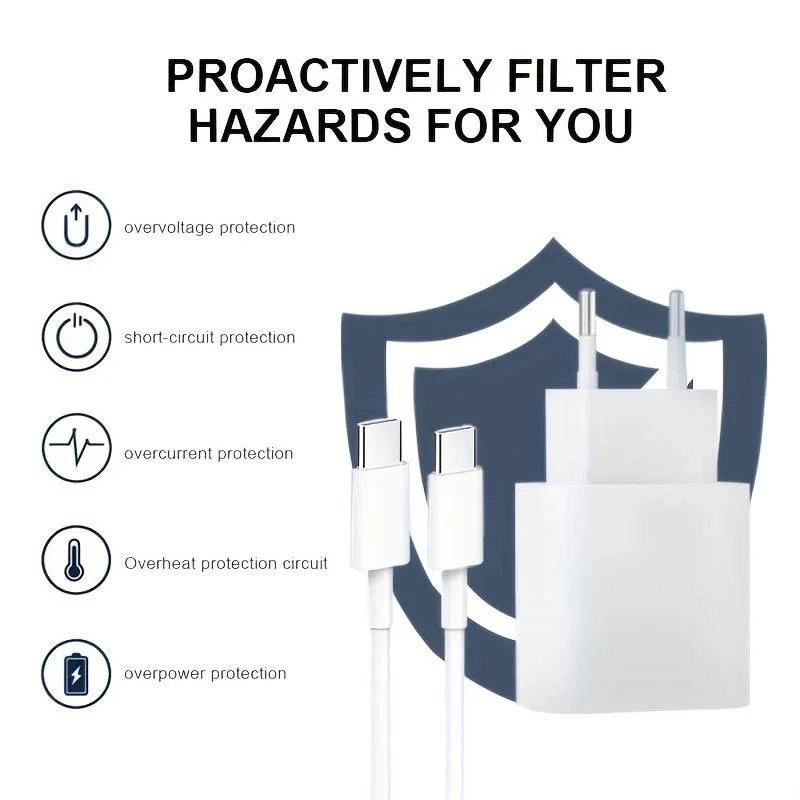 Для Samsung Xiaomi Redmi Fast Charger 20w Wall Type C кабель для зарядки мобильного телефона совместим с iPhone 16 15 Pro Max Plus iPad 10