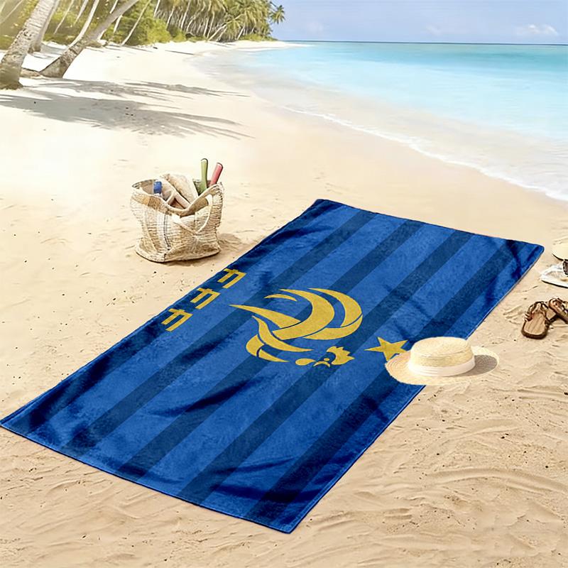 French Football Federation Print Beach Towel, Large Soft Quick Dry Towel for Beach Camping Swimming