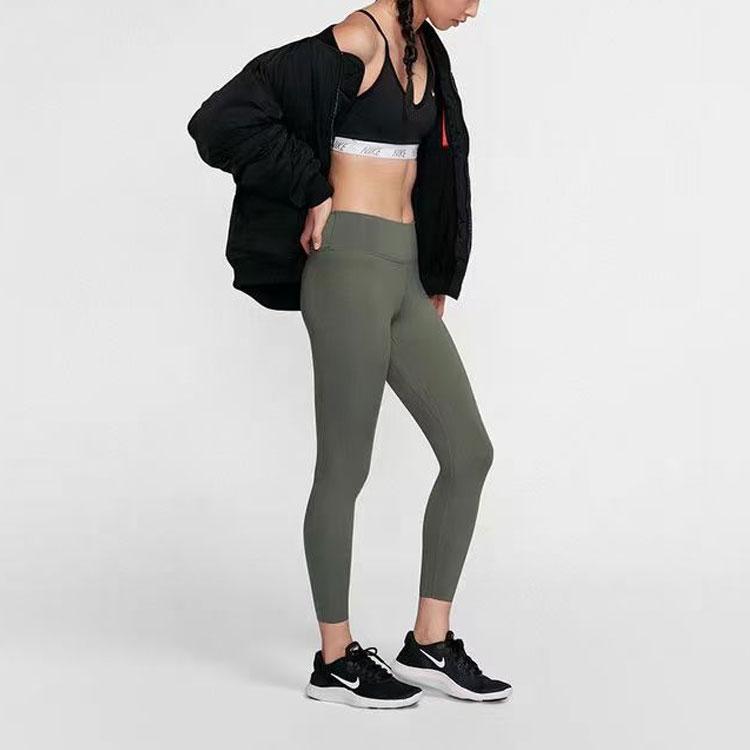 Nike Леггинсы One Luxe Solid Color Fitness Training со средней посадкой, женские леггинсы, зеленые BQ9995-326