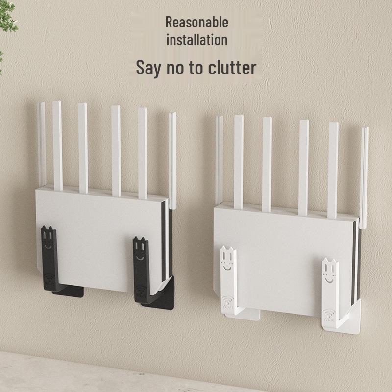 Wall-Mounted WiFi Router & Modem Shelf with Heat Dissipation, Punch-Free Installation